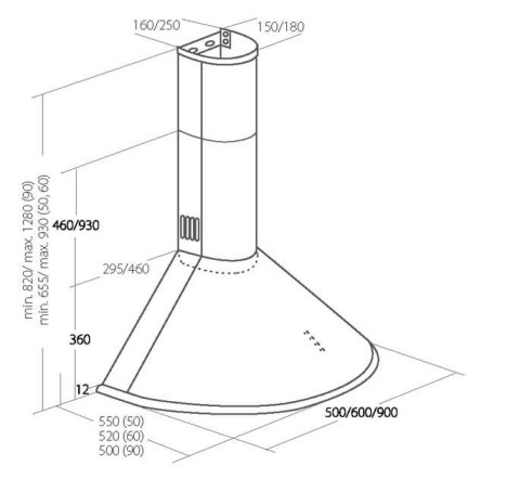 Okap kominowy AKPO WK-4 DANDYS 60 BIAŁY (600mm; kolor biały) (OUTLET)