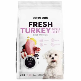 John Dog ADULT FRESH TURKEY & BEEF Karma sucha dla psa 3kg