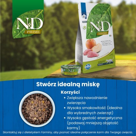 FARMINA N&D Prime Cat Boar and Apple Adult - sucha karma dla kota - 300 g