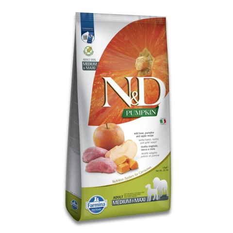 FARMINA N&D Pumpkin Boar & Apple Adult Medium & Maxi - sucha karma dla psa - 12kg