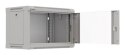 Szafa instalacyjna rack wisząca 19" 6U 540x350 szara drzwi przeszklone Lanberg (Flat Pack)
