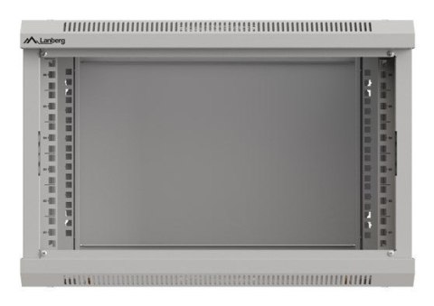 Szafa instalacyjna rack wisząca 19" 6U 540x350 szara drzwi przeszklone Lanberg (Flat Pack)