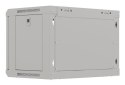 Szafa instalacyjna rack wisząca 19" 6U 540x350 szara drzwi przeszklone Lanberg (Flat Pack)