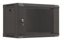 Szafa instalacyjna rack wisząca 19" 6U 540x350 czarna drzwi przeszklone LANBERG (Flat Pack)