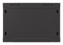 Szafa instalacyjna rack wisząca 19" 6U 540x350 czarna drzwi przeszklone LANBERG (Flat Pack)