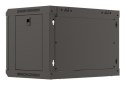 Szafa instalacyjna rack wisząca 19" 6U 540x350 czarna drzwi przeszklone LANBERG (Flat Pack)