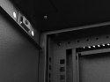 Szafa instalacyjna rack wisząca 19" 6U 540x350 czarna drzwi przeszklone LANBERG (Flat Pack)