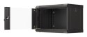 Szafa instalacyjna rack wisząca 19" 6U 540x350 czarna drzwi przeszklone LANBERG (Flat Pack)