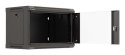 Szafa instalacyjna rack wisząca 19" 6U 540x350 czarna drzwi przeszklone LANBERG (Flat Pack)