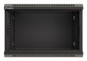 Szafa instalacyjna rack wisząca 19" 6U 540x350 czarna drzwi przeszklone LANBERG (Flat Pack)