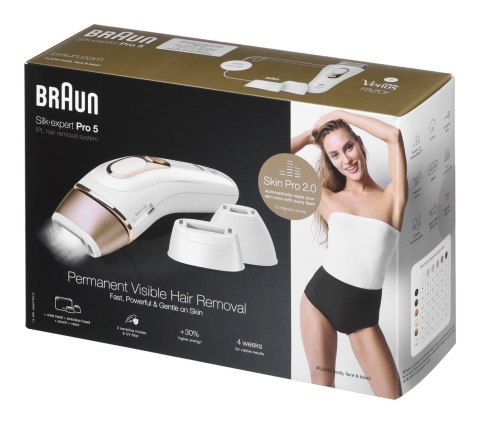 Depilator IPL BRAUN Silk-expert Pro 5 PL5243 świetlny Biały, Złoto