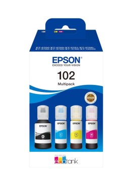 Tusze Epson 102 EcoTank Cyjan Magenta Żółty 127 ml 70 ml Atramentowy