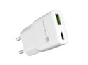 NATEC ŁADOWARKA SIECIOWA RIBERA GAN SLIM USB-A USB-C 20W BIAŁA