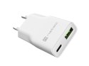 NATEC ŁADOWARKA SIECIOWA RIBERA GAN SLIM USB-A USB-C 20W BIAŁA