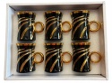 Filiżanki do espresso szklane złote 6 szt zestaw Eisenbach czarne białe premium prezent
