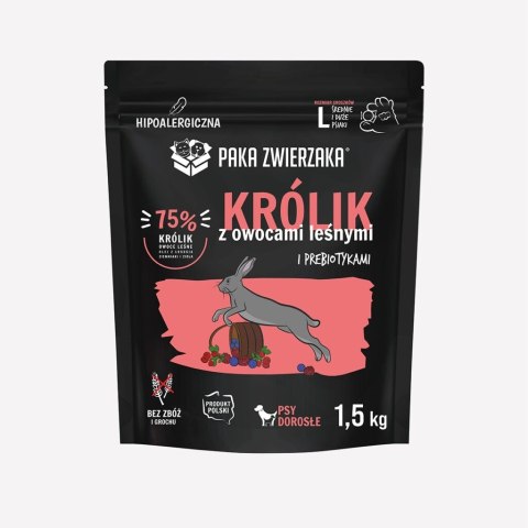 Paka Zwierzaka Królik z owocami leśnymi „L" 1,5kg