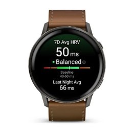 Smartwatch Garmin Venu 4 45 mm - slate leather band