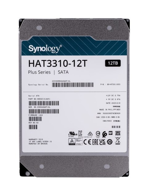 Synology HDD Plus Series (12TB; 3.5"; SATA)