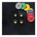 POS15 PODŁOGA GUMOWA POD SPRZĘT FITNESS BLACK/BLUE II GATUNEK