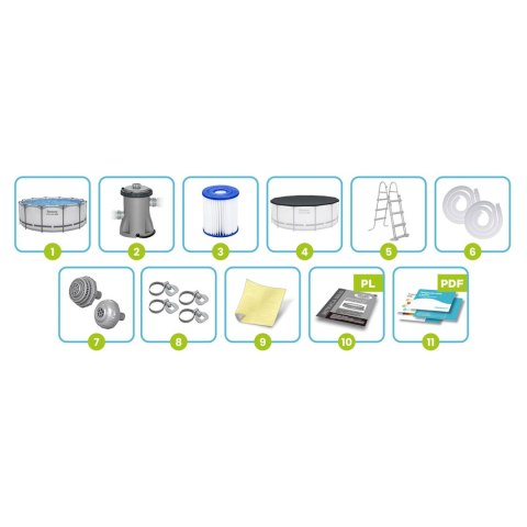 Basen ogrodowy stelażowy 366 x 122 cm 6w1 Bestway 56420