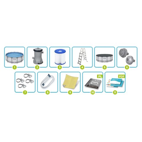 Basen ogrodowy stelażowy 396 x 122 cm 11w1 Bestway 5618W