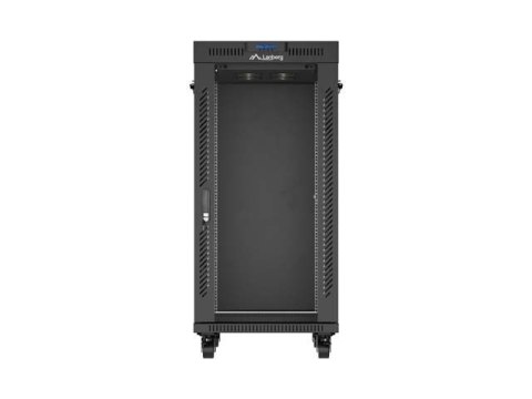 LANBERG SZAFA INSTALACYJNA RACK STOJĄCA 19" 24U 600X800 CZARNA DRZWI PRZESZKLONE LCD (FLAT PACK) V2