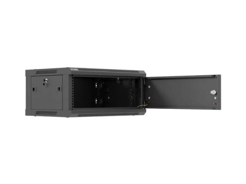 LANBERG SZAFA INSTALACYJNA RACK WISZĄCA 19" 4U 600X450 CZARNA DRZWI METALOWE (FLAT PACK)