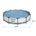 Basen ogrodowy stelażowy 366 x 76 cm 16w1 Bestway 56416 + maszynka do baniek GRATIS