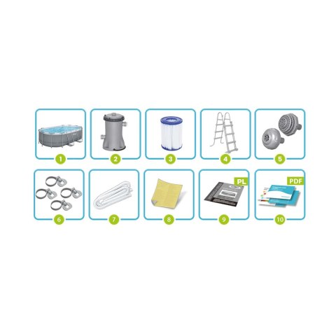 Basen ogrodowy stelażowy 427 x 250 x 100 cm 11w1 Bestway 56620