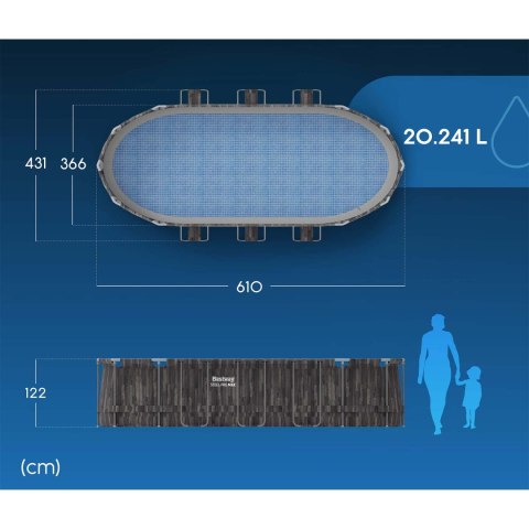 Basen ogrodowy stelażowy 610 x 366 x 122 cm 18w1 Bestway 5611R
