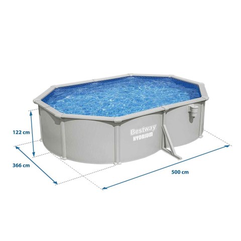 Basen ogrodowy panelowy całoroczny 500x366x122 cm 13w1 Bestawy 56586