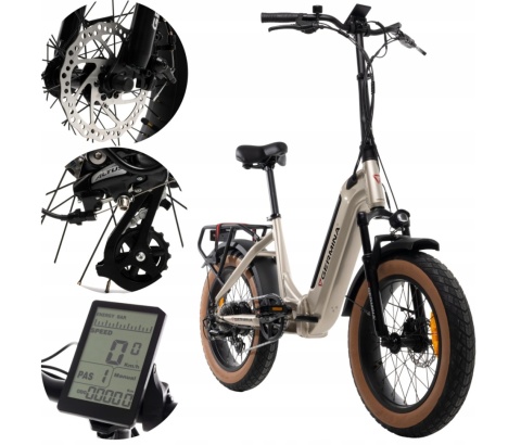 Rower elektryczny 20' Germina FAT BIKE 250W składak 36V e-bike 13,2ah