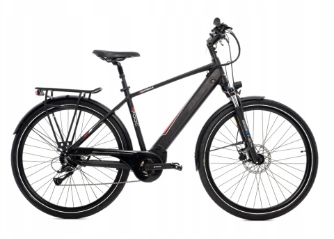 Rower elektryczny Germina City 28” 17” czarny | 250W | Bateria 36V 10.4Ah | Shimano Altus 8 biegów | E-bike