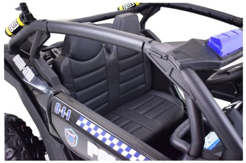 MEGA BUGGY UTV POLICJA TURBO R FOX DLA 2 DZIECI 4X200 W, 24V, SUPER MOC, WSPOMAGANIE/XB2118