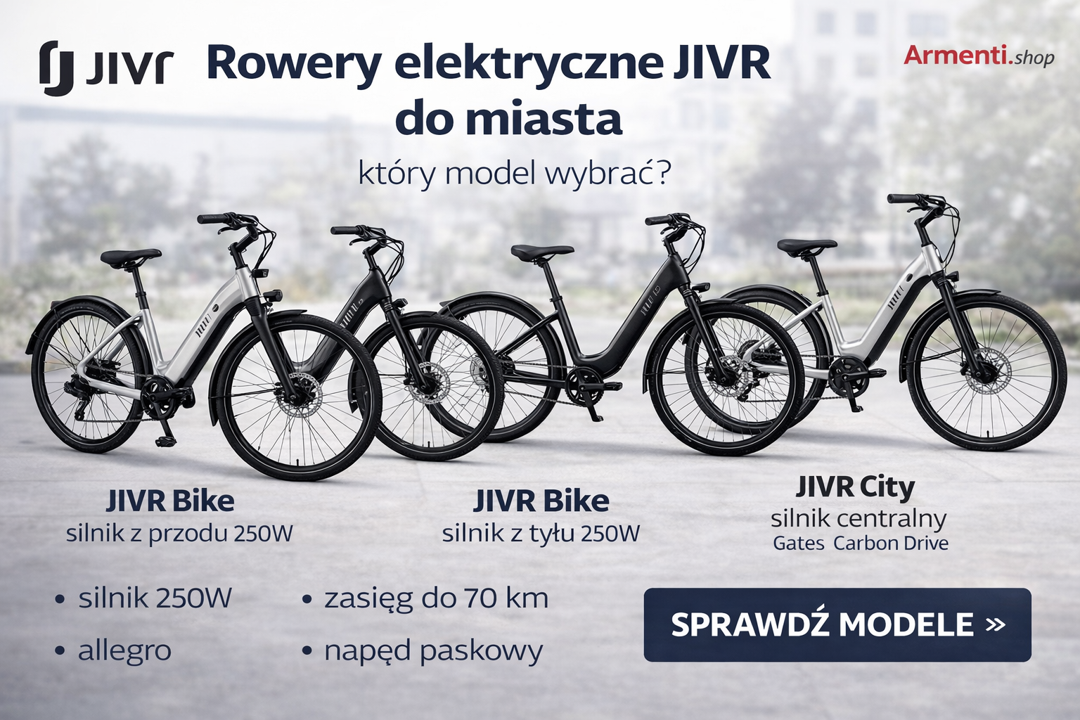 🚲 Rowery elektryczne JIVR w ofercie Armenti.shop – który model wybrać?