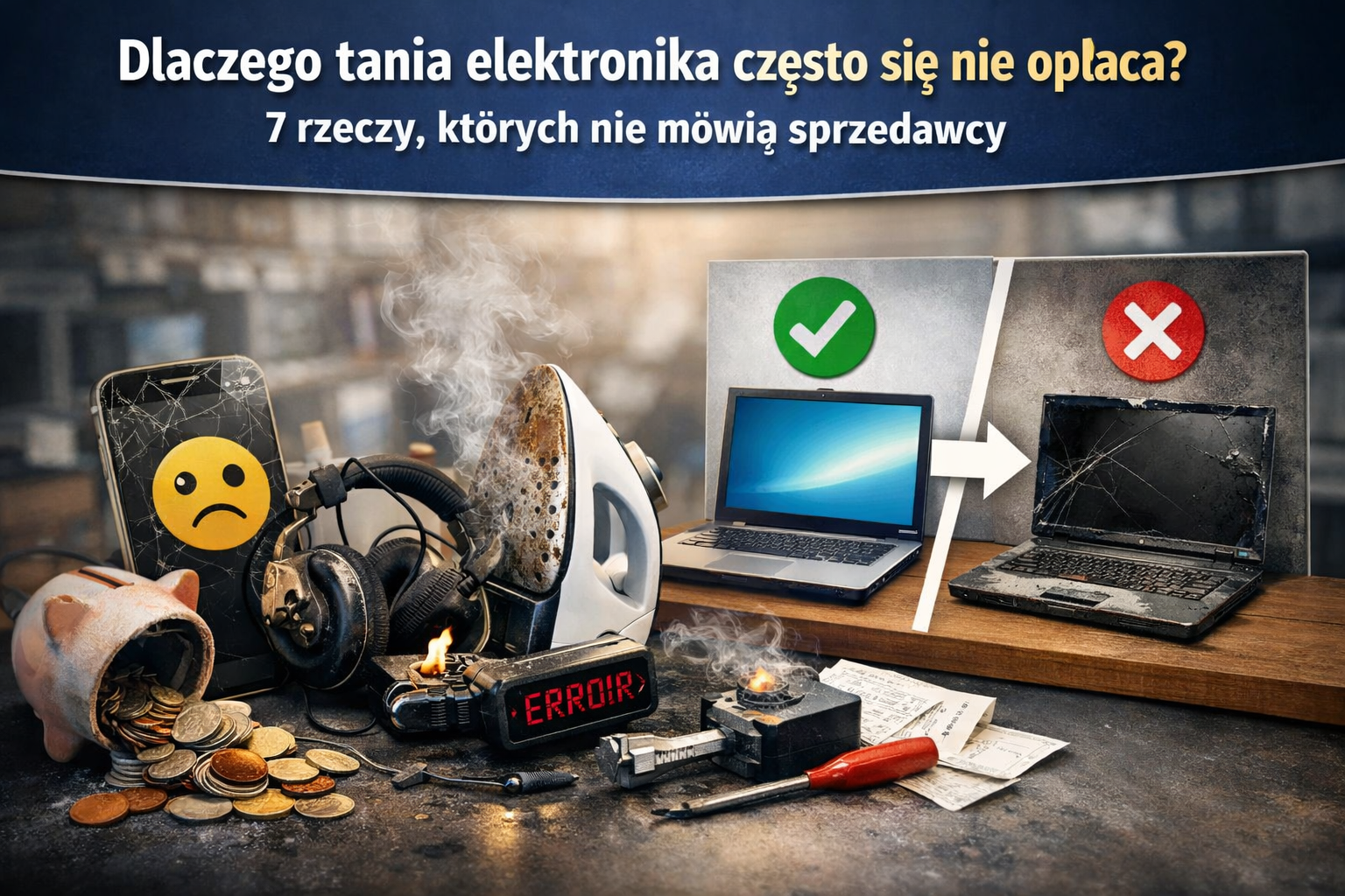 Dlaczego tania elektronika często się nie opłaca? 7 rzeczy, których nie mówią sprzedawcy.